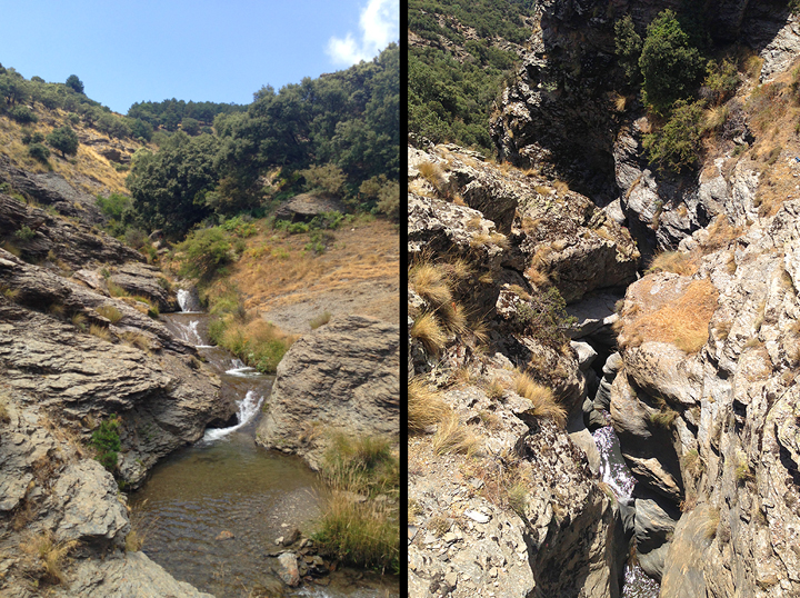 Mid mountain gorges before they reach the villages